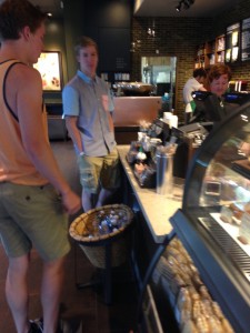 Twins at starbucks last day of school 2015